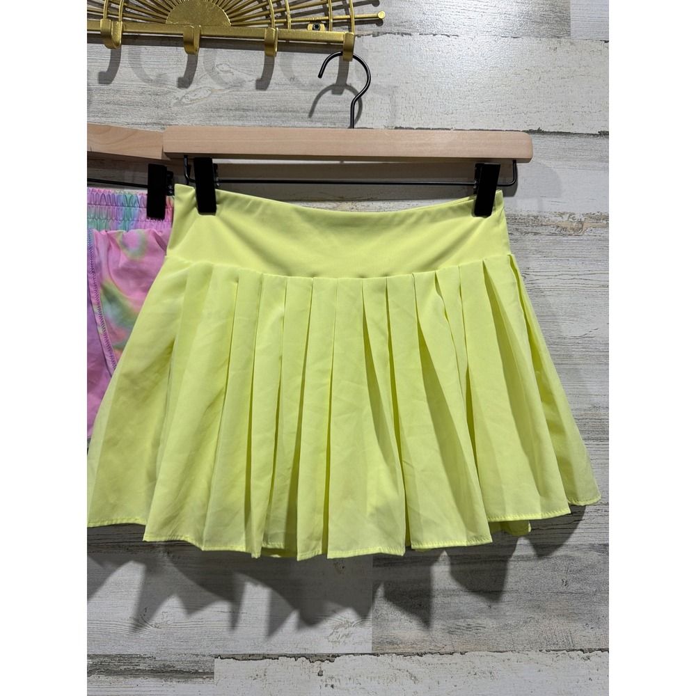 All In Motion Old Navy Shorts Skort Girls L 10/12 Pink Yellow Active EUC - Picture 3 of 4